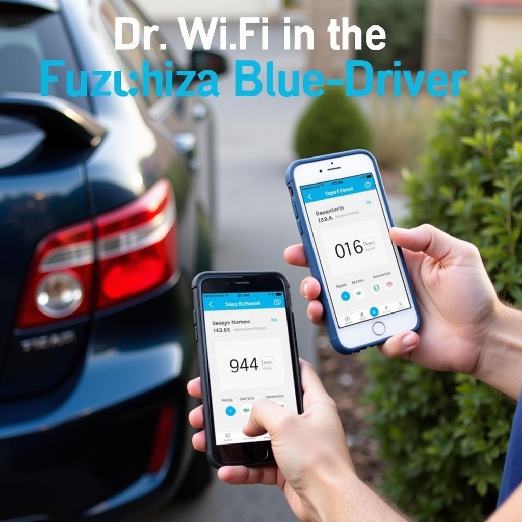 Car Owner Using Blue Driver at Home