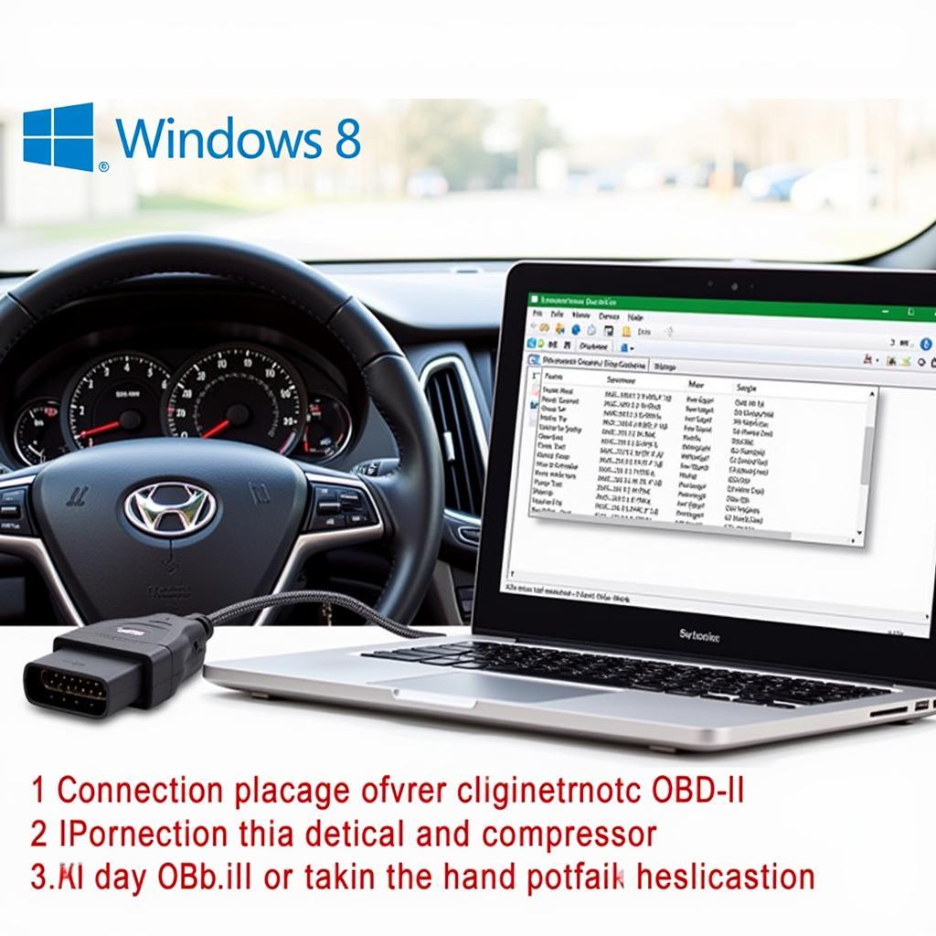 Car Scanner Connected to OBD2 Port and Laptop on Windows 8