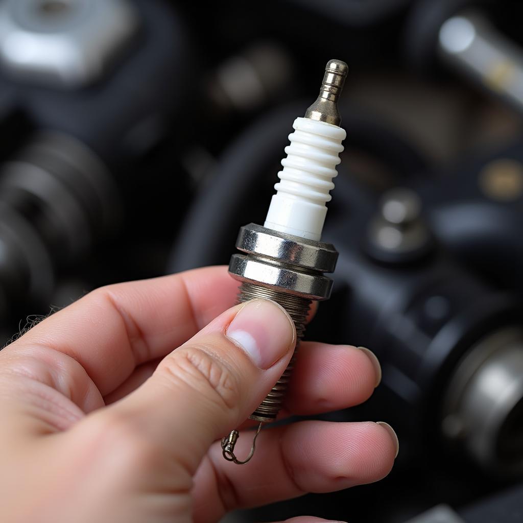 Mechanic Checking Spark Plugs