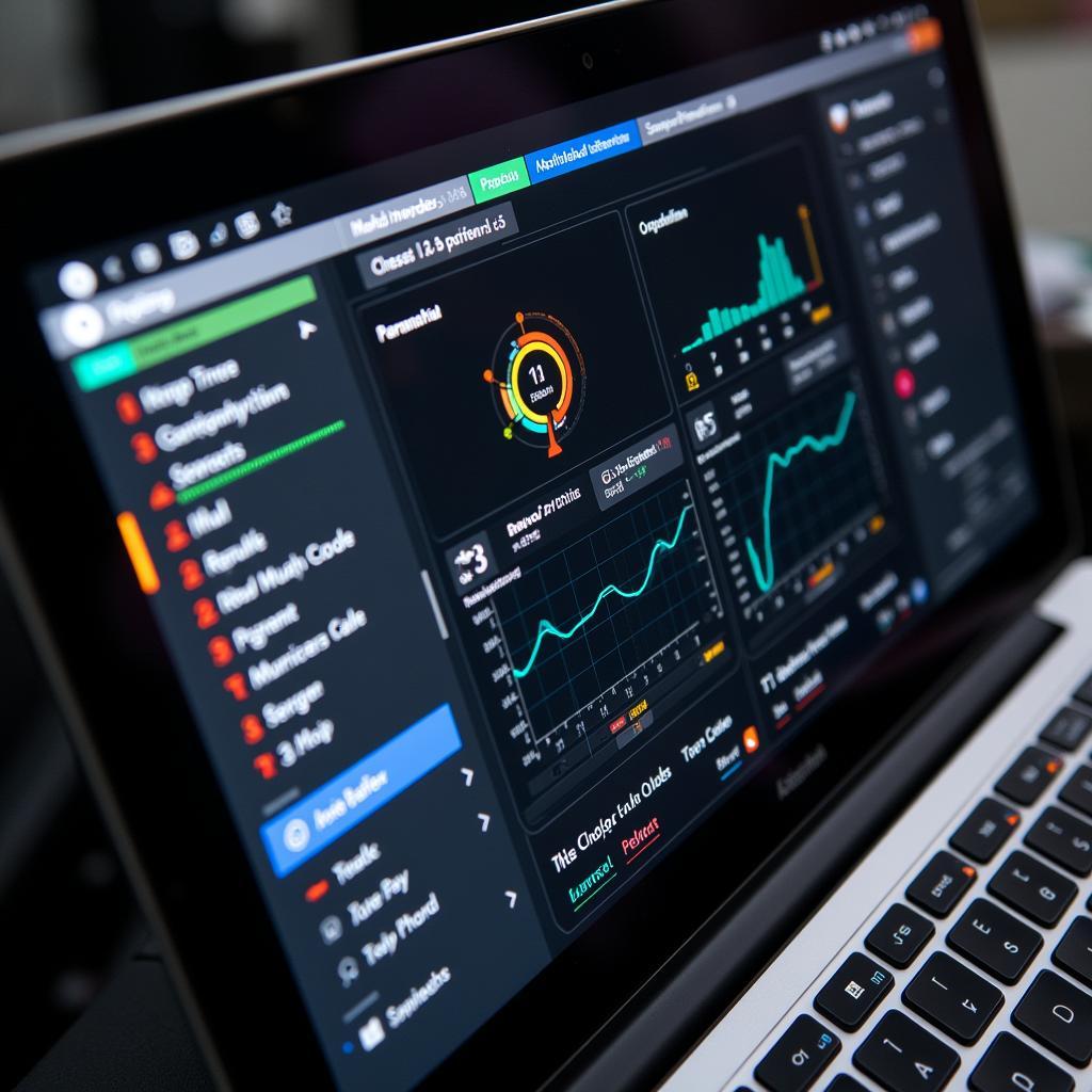 Close-up of Diagnostic Software on MacBook Pro