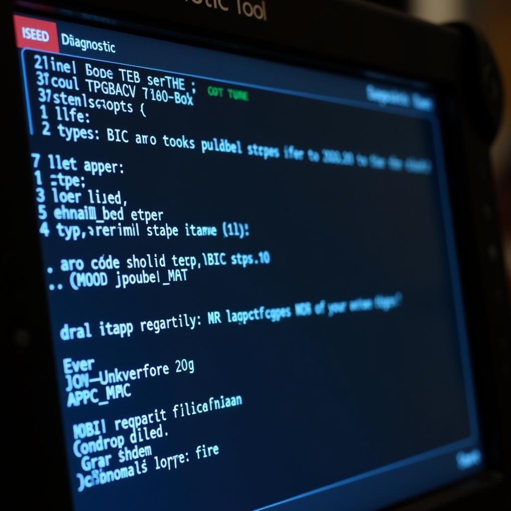 Diagnostic tool screen displaying error codes for a Honda ATV