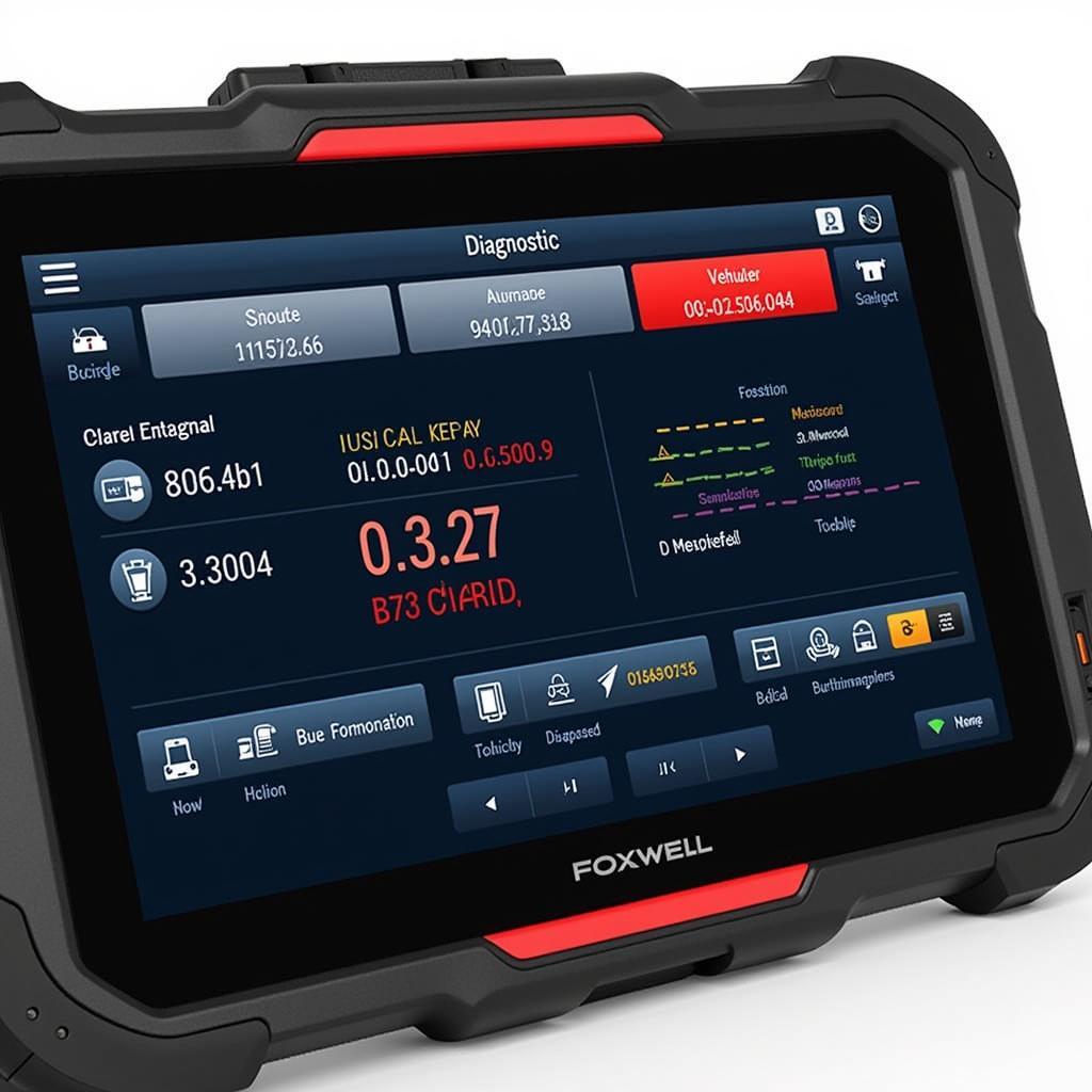 Close-up of Foxwell ET6742 i70 Displaying Diagnostic Data