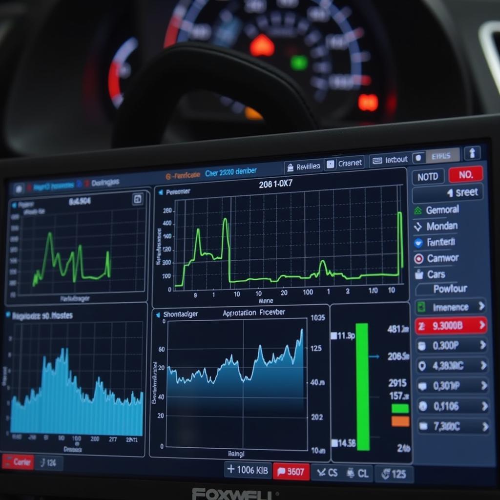 Close-up of Foxwell Fox Assist Screen Displaying Data