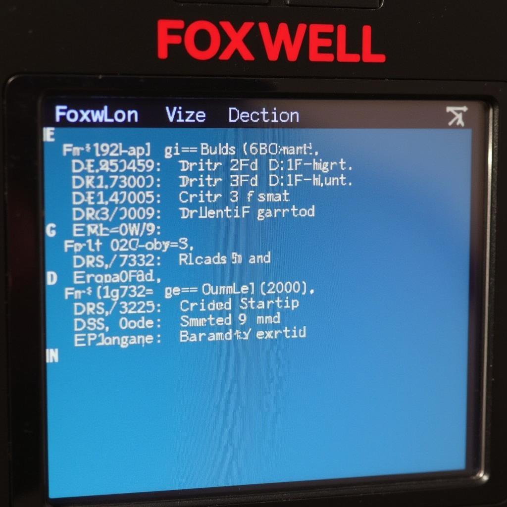 Close-up of Foxwell NT 630 screen displaying diagnostic codes