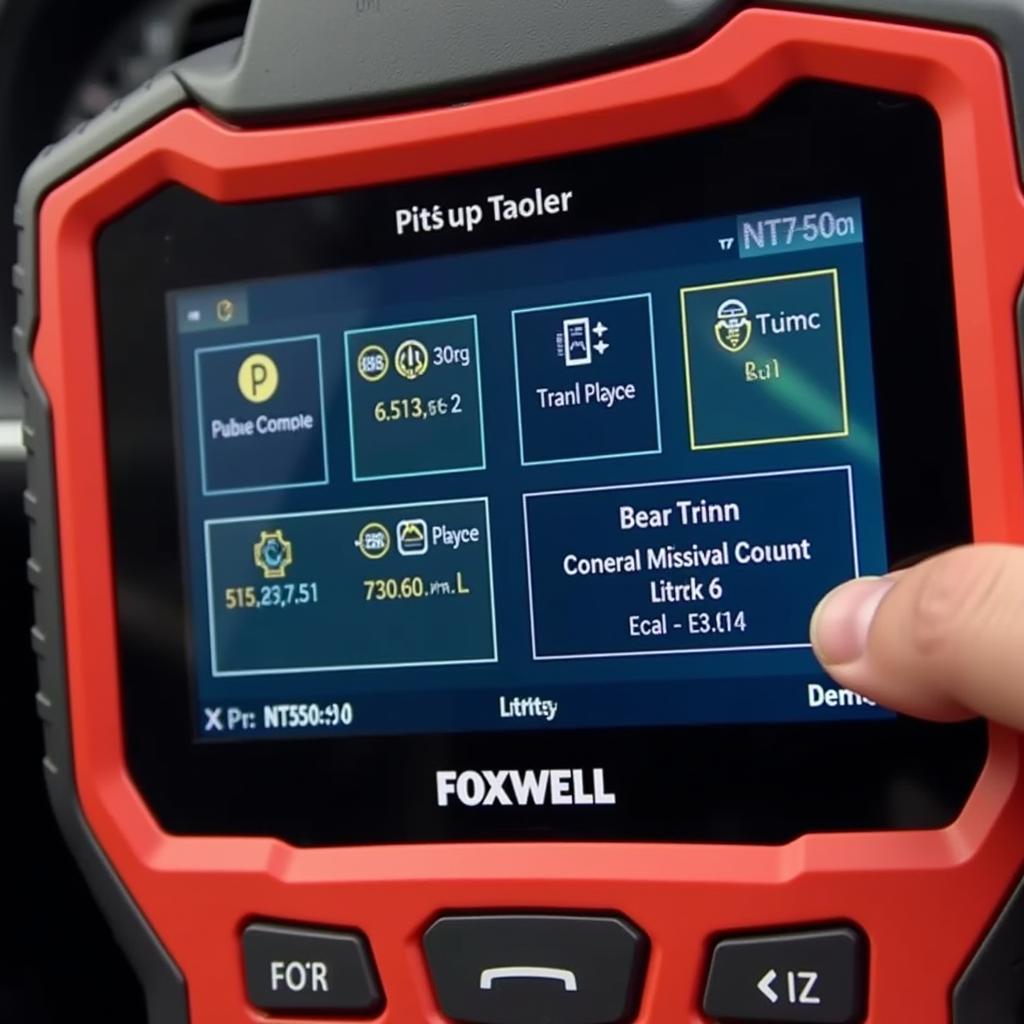 Close-up of Foxwell NT510 Elite Display