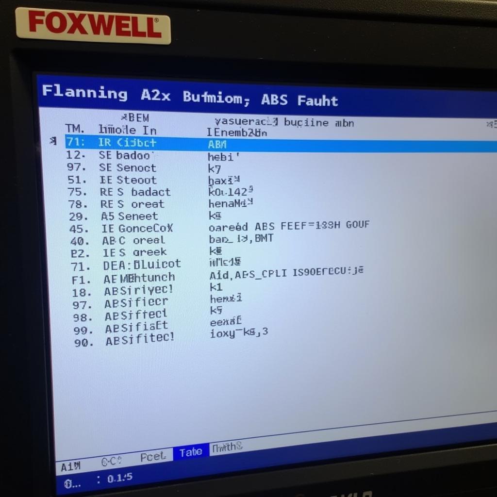 Close-up of Foxwell Scanner Displaying Diagnostic Codes