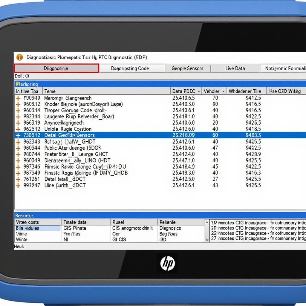 Close-Up of HP Diagnostics Tool USB Software Interface