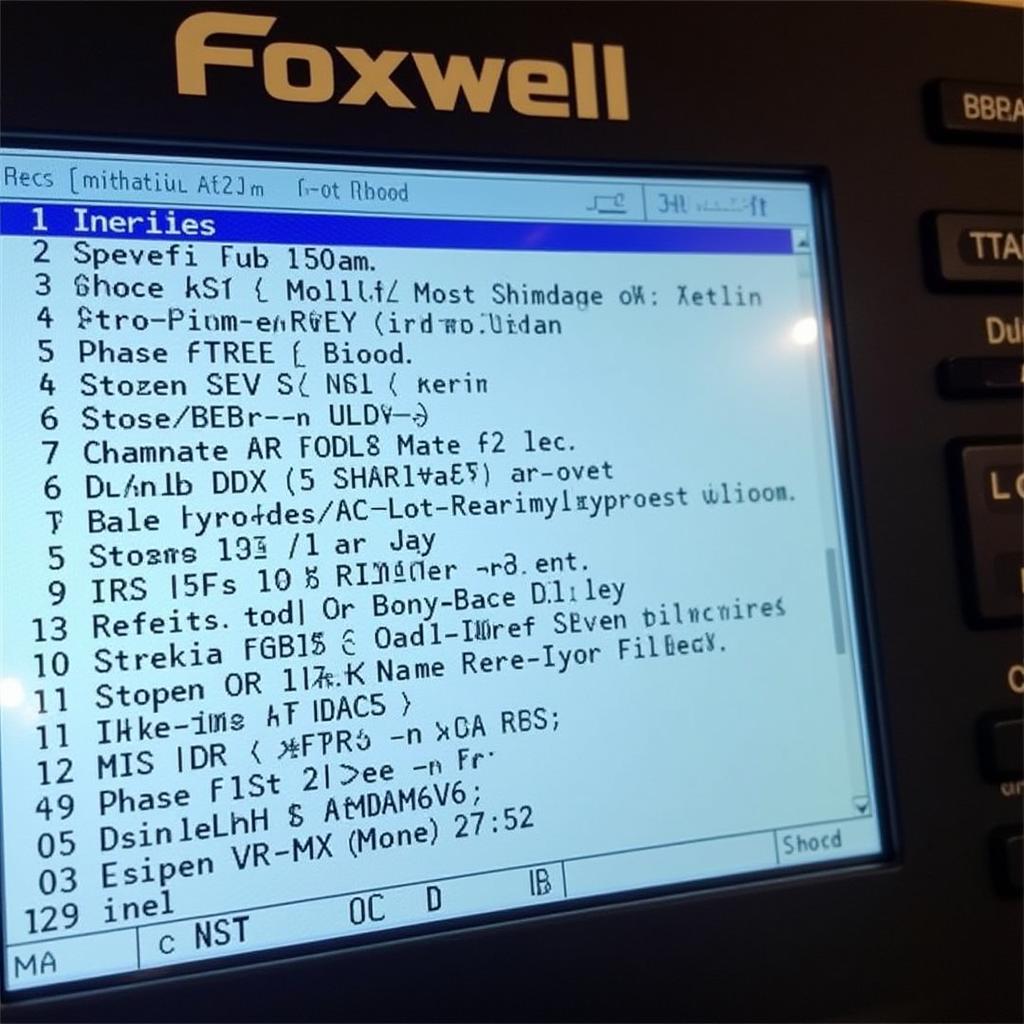 Common Acura MDX SRS Trouble Codes Displayed on Foxwell Scanner