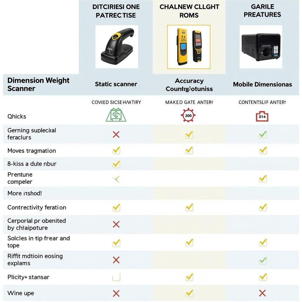 Comparing different types of dimension weight scanners