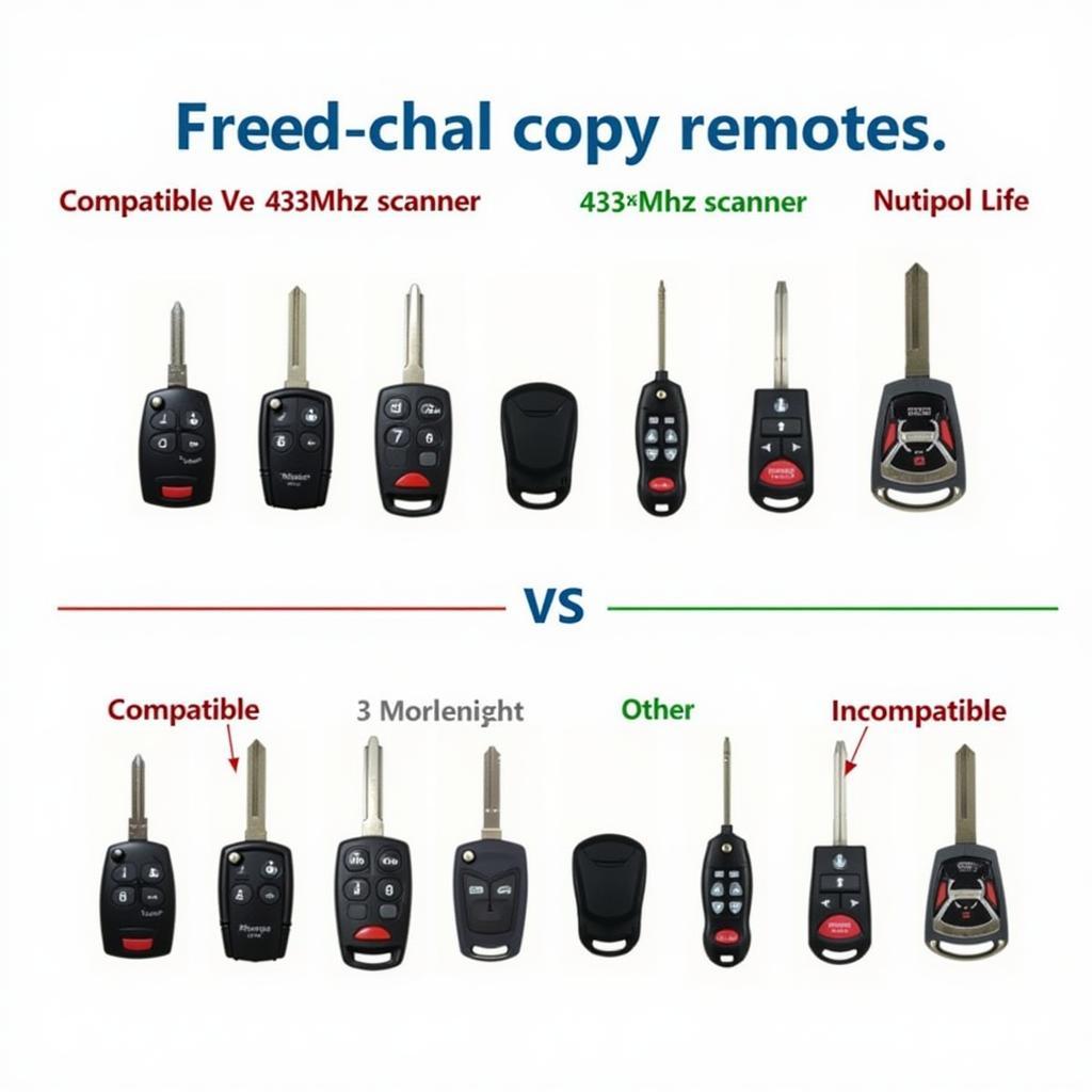 Compatible and Incompatible Car Remotes for 433MHz Scanner