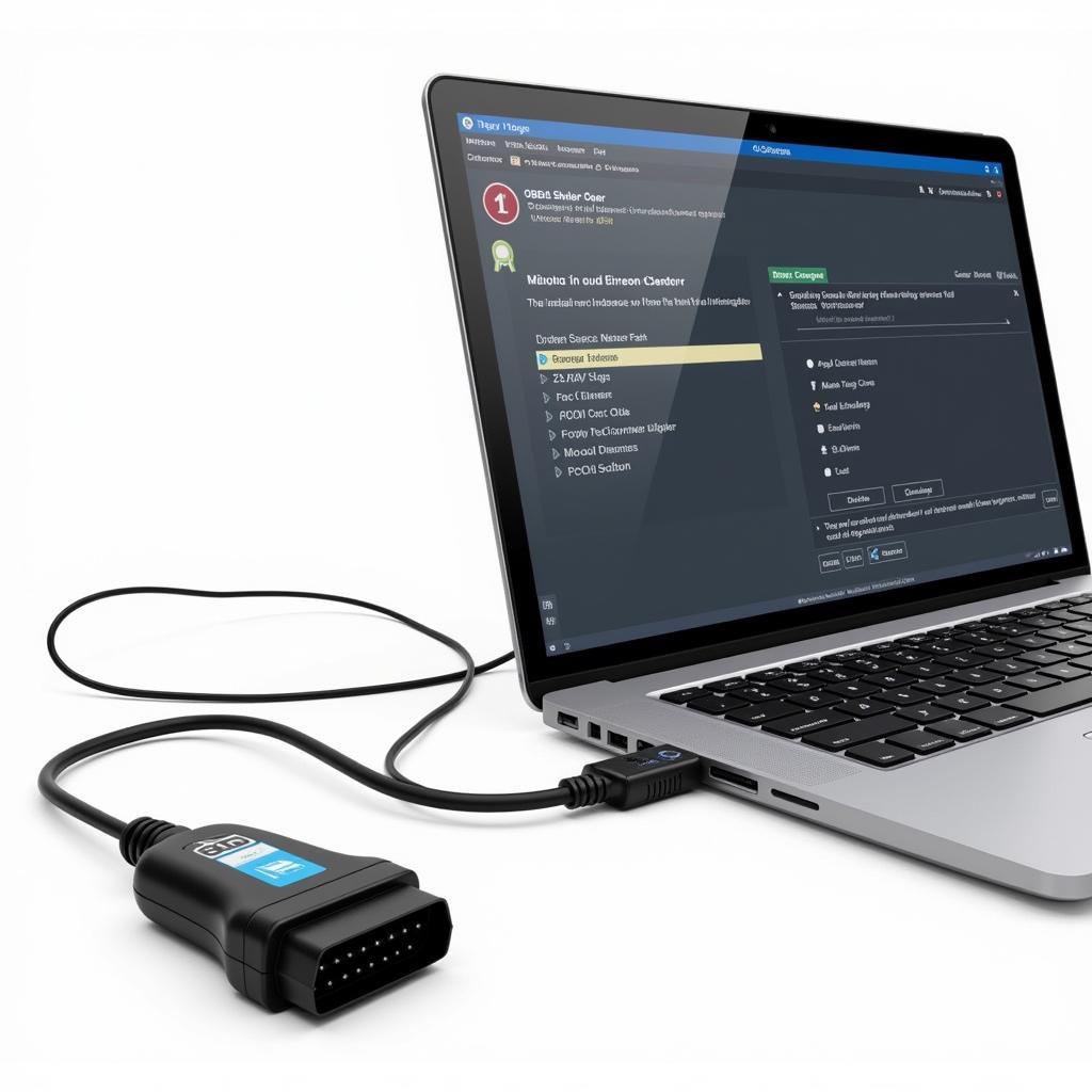 Connected OBD2 Scanner to Laptop