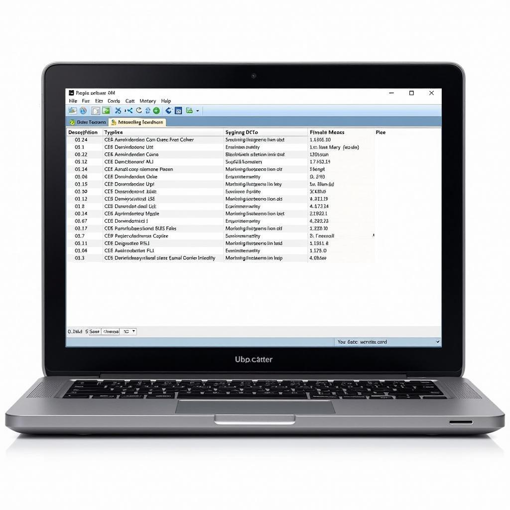 Diagnostic Software Displaying DTC Codes on a Laptop