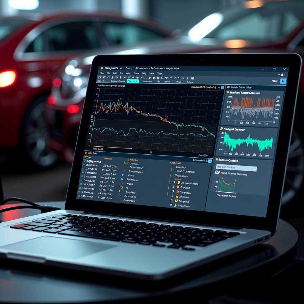 Diagnostic Software Interface on a Laptop