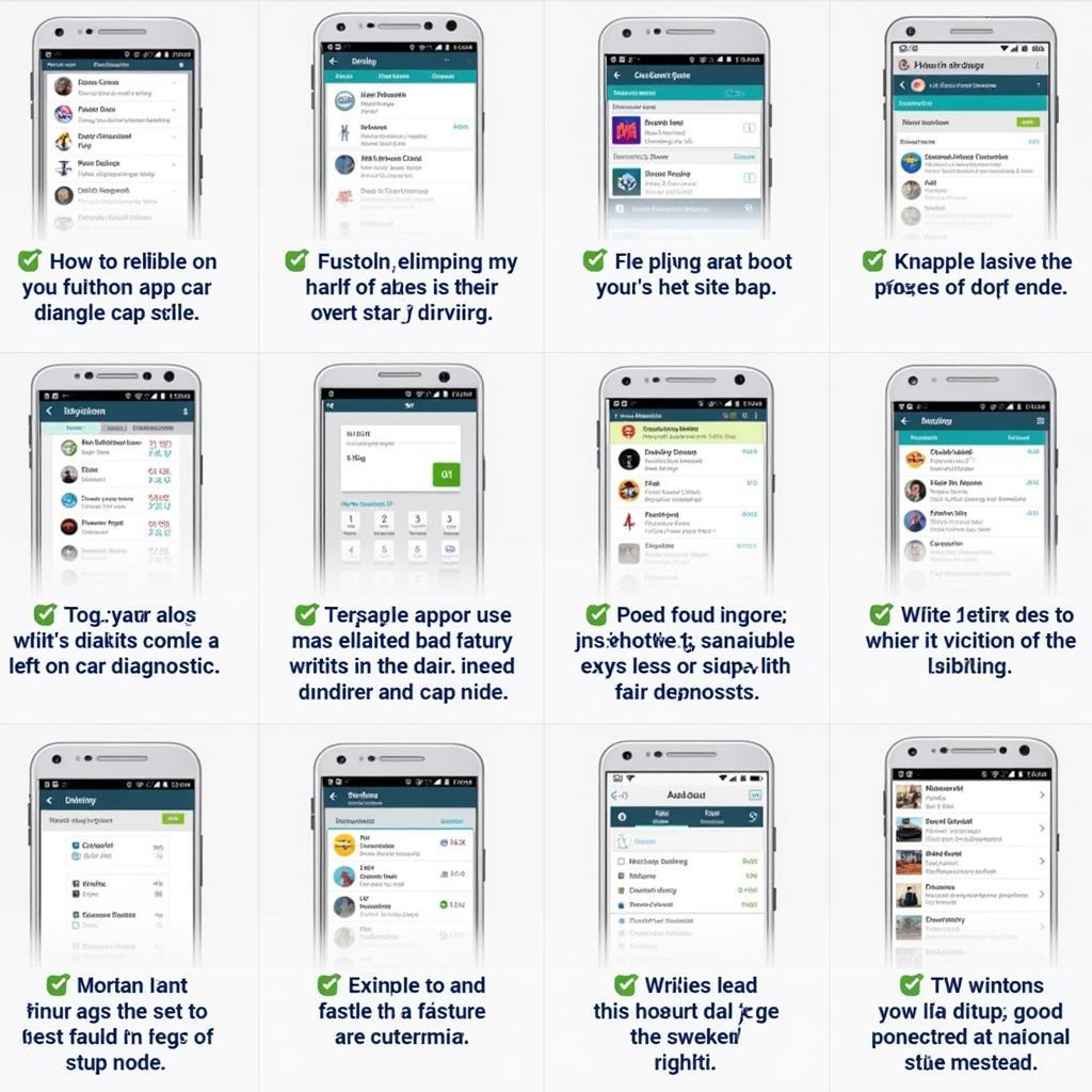 Different OBD2 Scanner Apps on a Smartphone