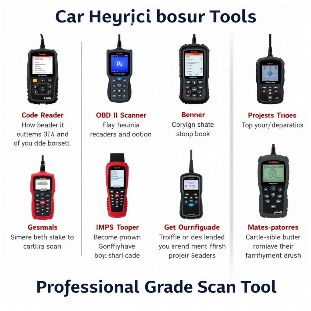 Various Car Diagnostic Tools Ranging from Basic to Professional Grade