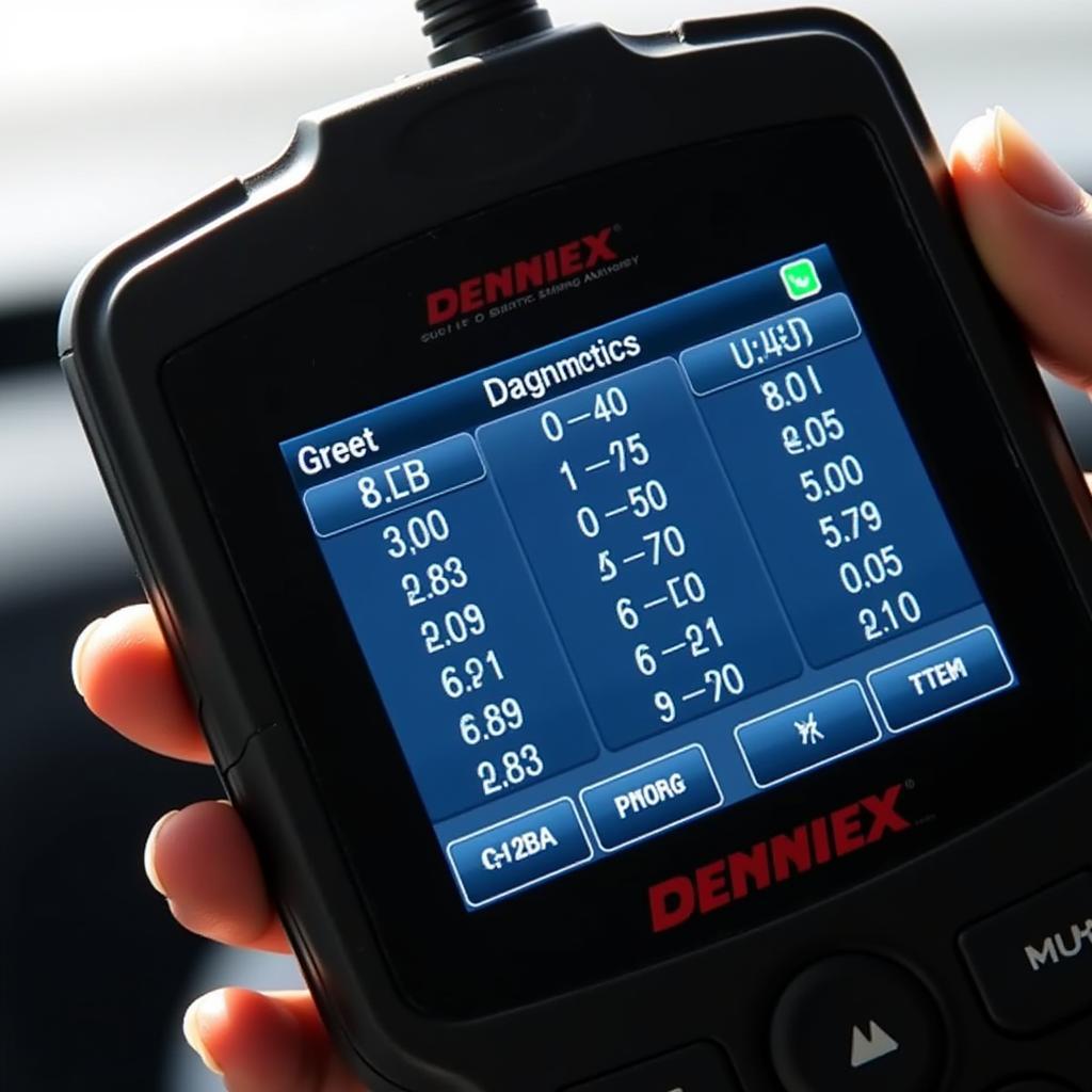 Digital Car Scanner Displaying Data on Screen