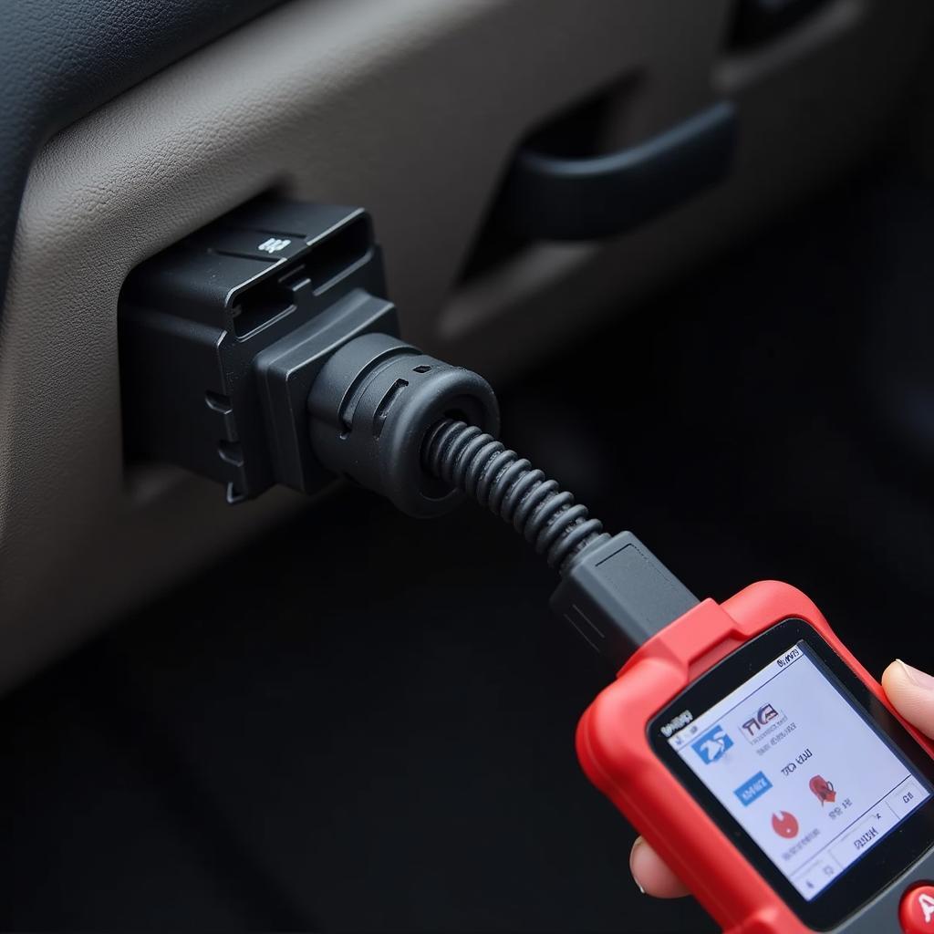 FL Diagnostic Tool Connected to OBD Port