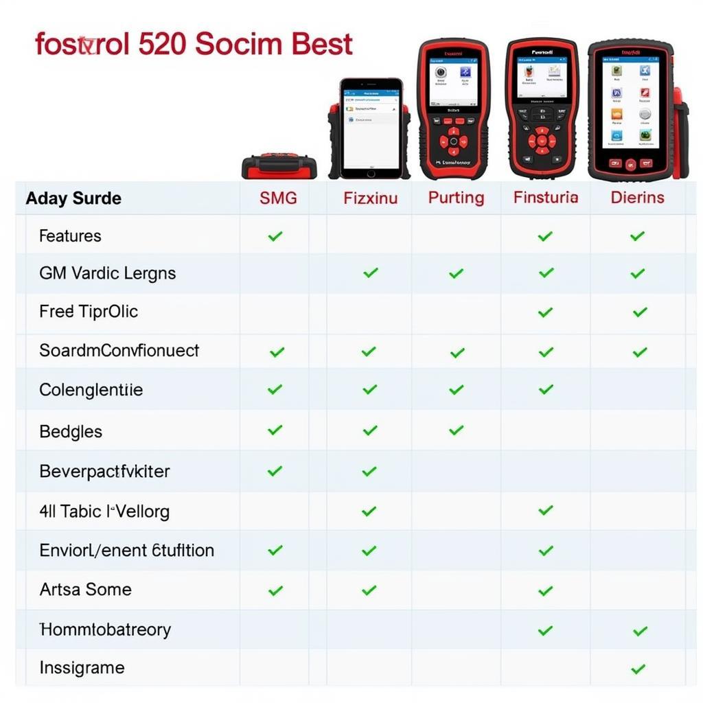 Comparison of Foxwell 520 GM with Other Scan Tools