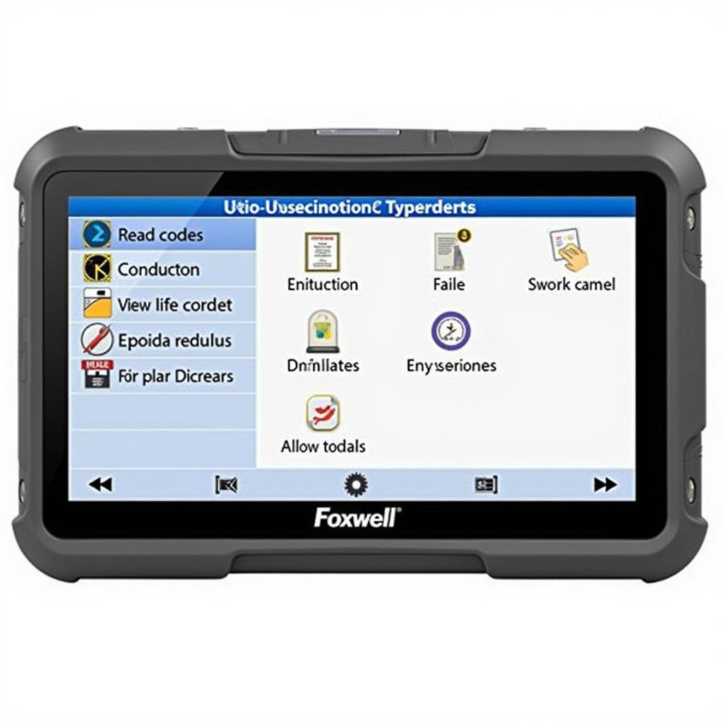 Foxwell 650 scanner's menu displaying various diagnostic options