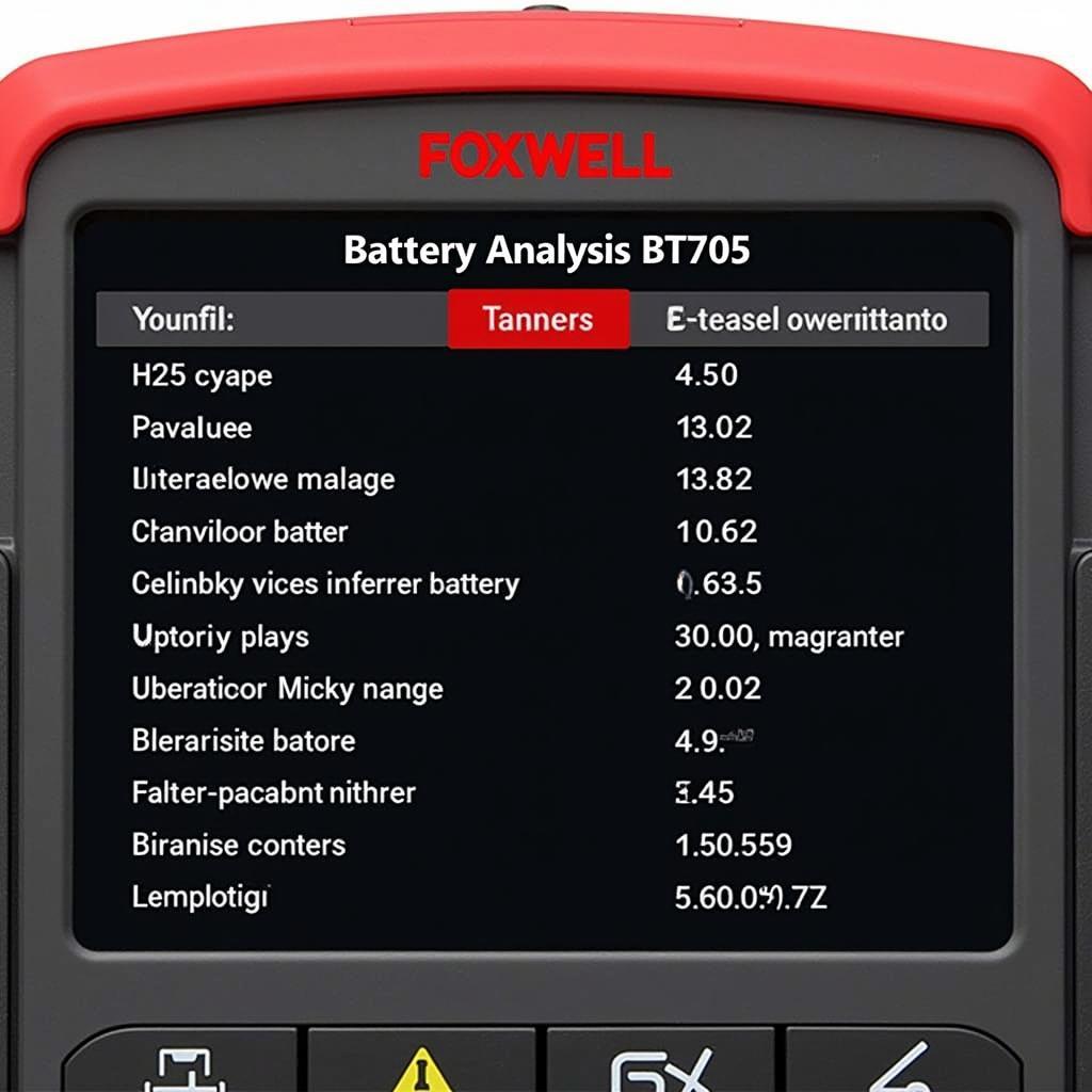 Foxwell BT705 Battery Analyzer Results