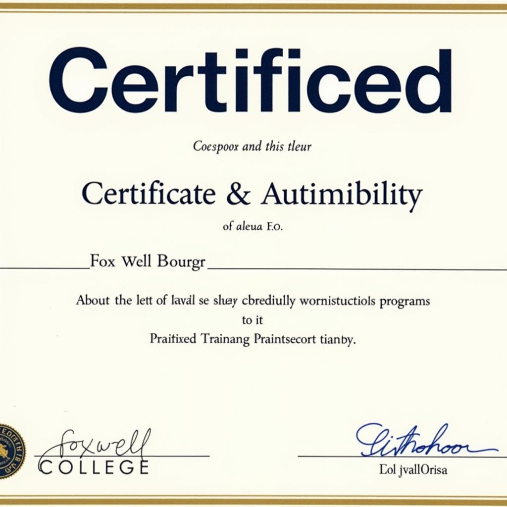 Foxwell College Certification