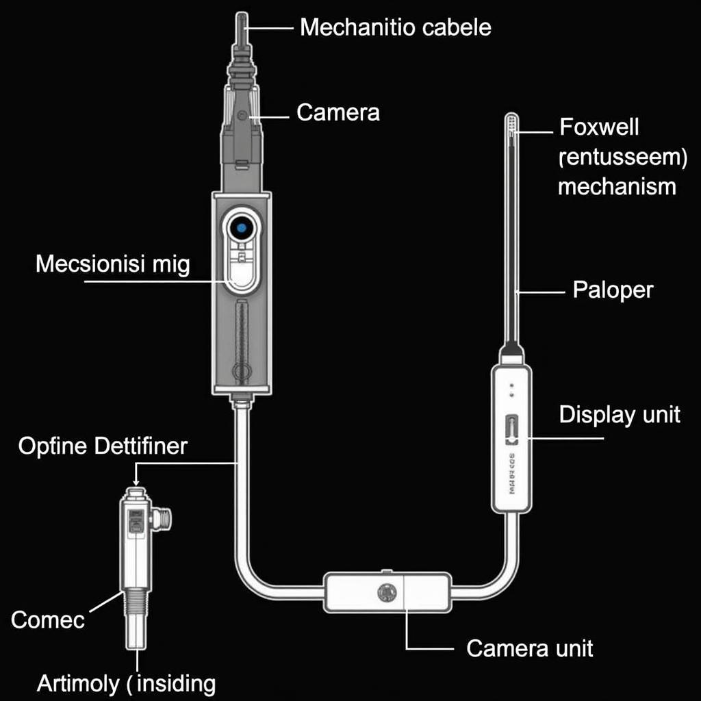 Diagram of key Foxwell endoscope parts