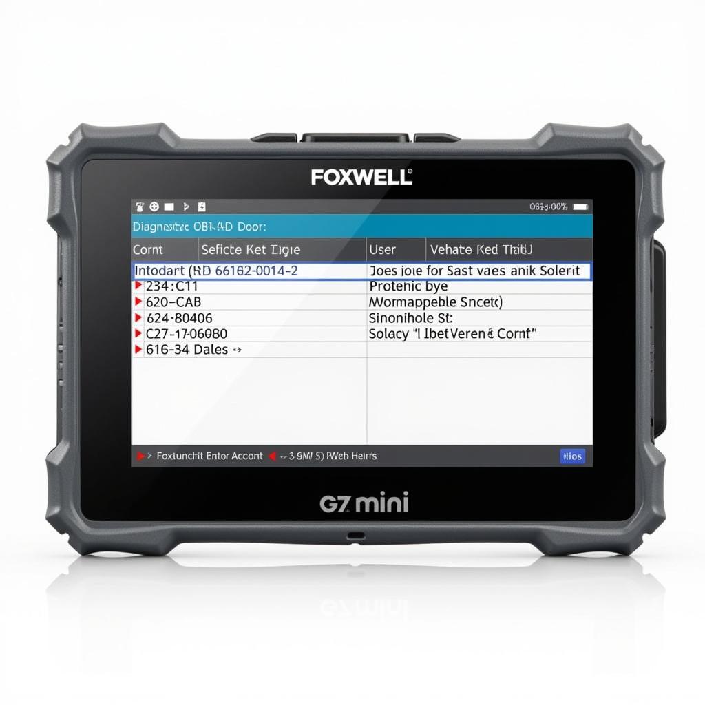 Foxwell GT80 Mini Displaying Error Codes on Screen