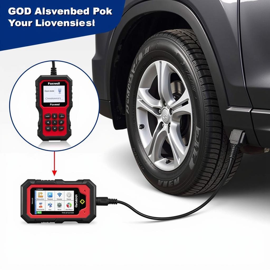 Foxwell GT80 Plus Connected to Vehicle OBD2 Port