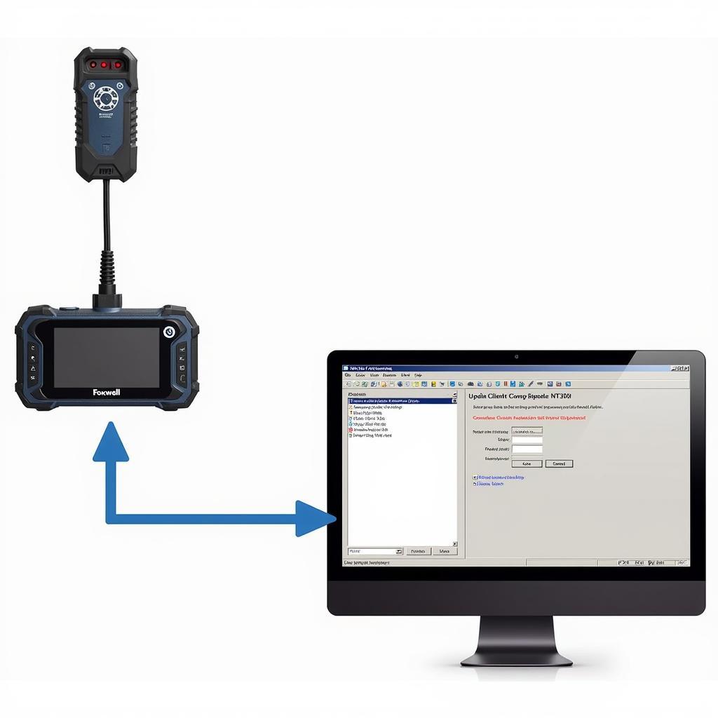 Foxwell NT301 Connected to Computer for Update