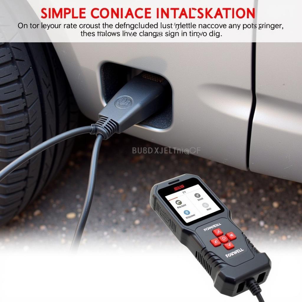 Foxwell NT301 Connected to OBD2 Port