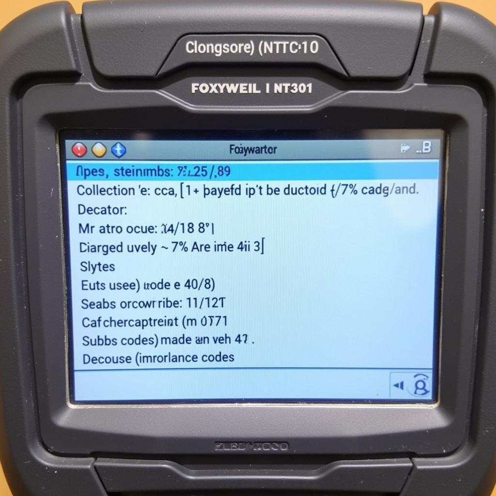 Foxwell NT301 displaying DTCs on its screen