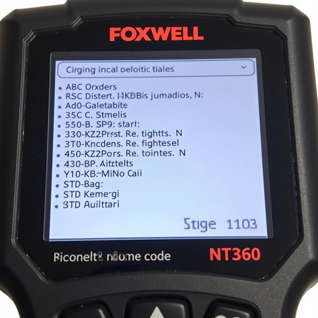 Foxwell NT360 Displayed Error Codes