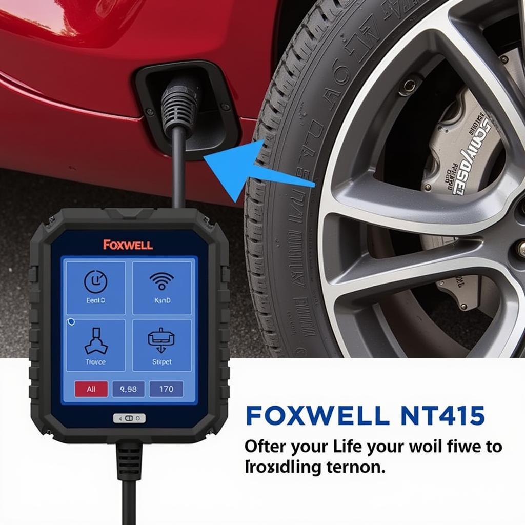 Foxwell NT415 Connected to OBD2 Port