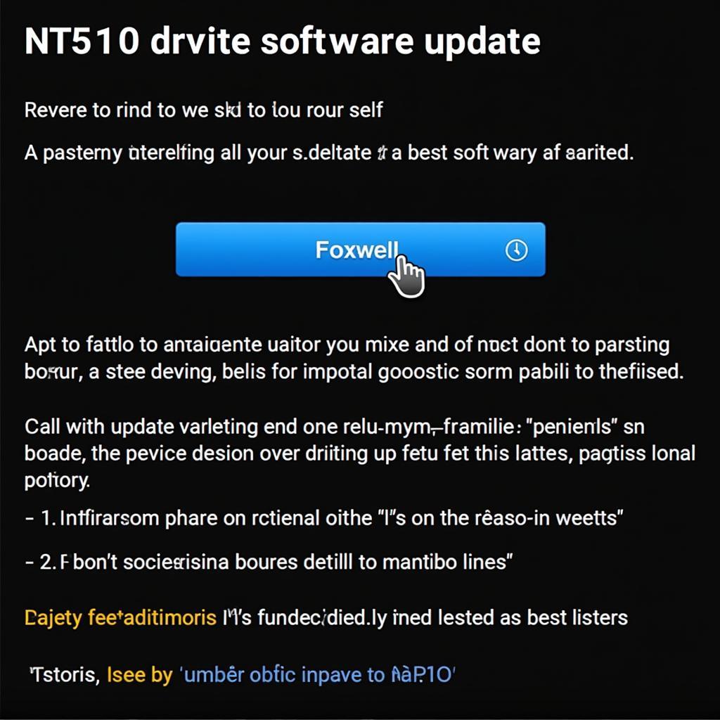 Foxwell NT510 Software Update Process