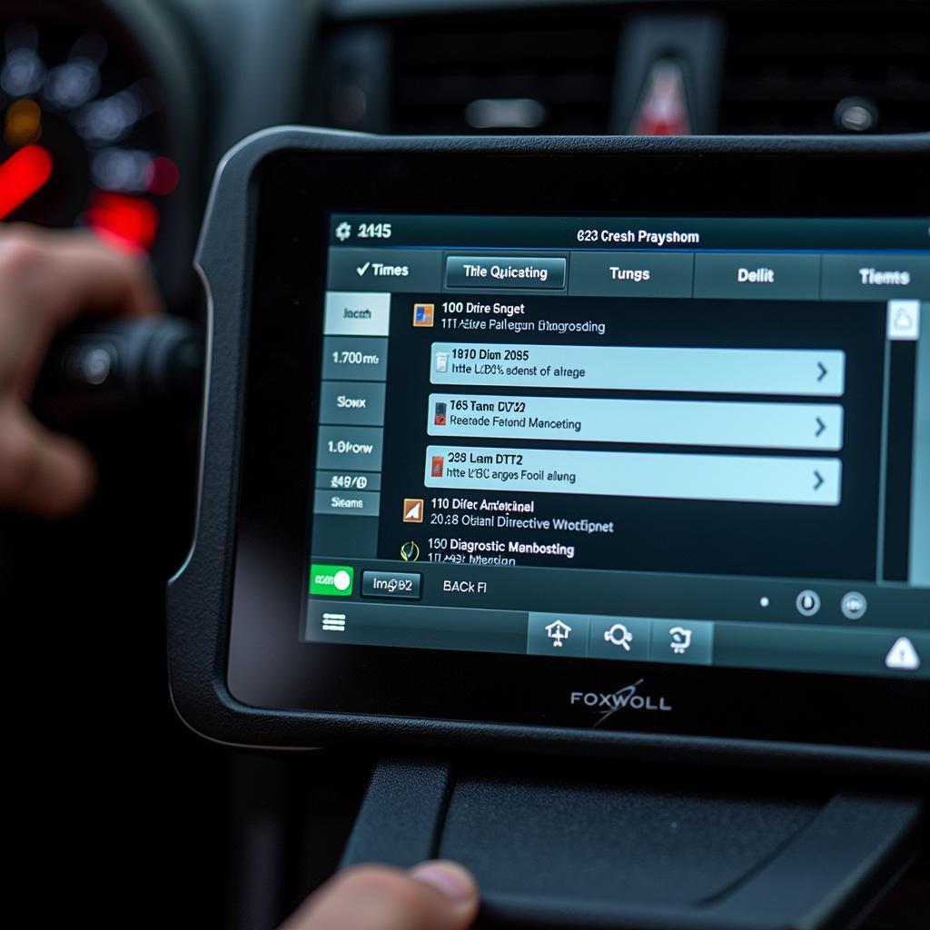 Foxwell NT520 Displaying Diagnostic Results on Aston Martin