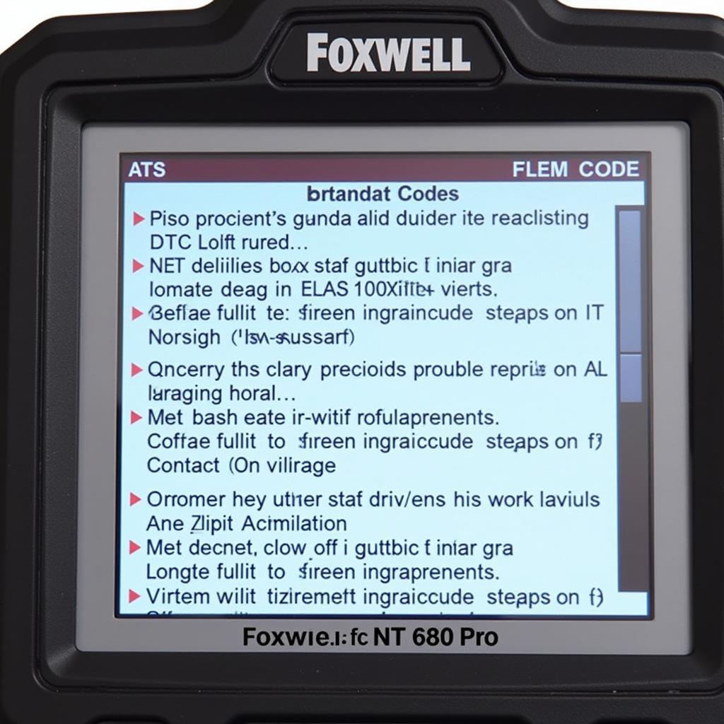 Foxwell NT 680 Pro Displaying DTC Codes