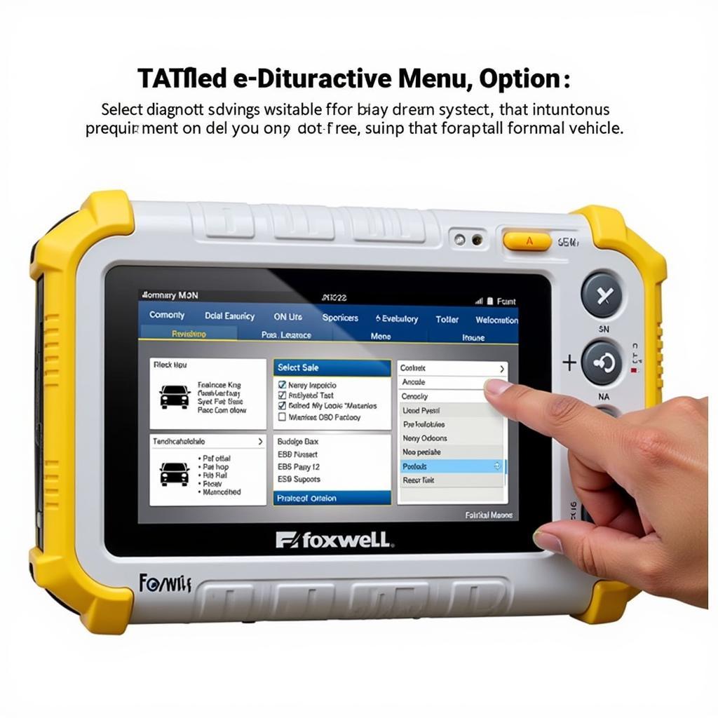 Foxwell NT726 menu navigation and selection