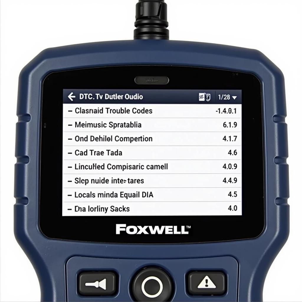 Foxwell OBD2 Scan Tool Displaying Diagnostic Codes