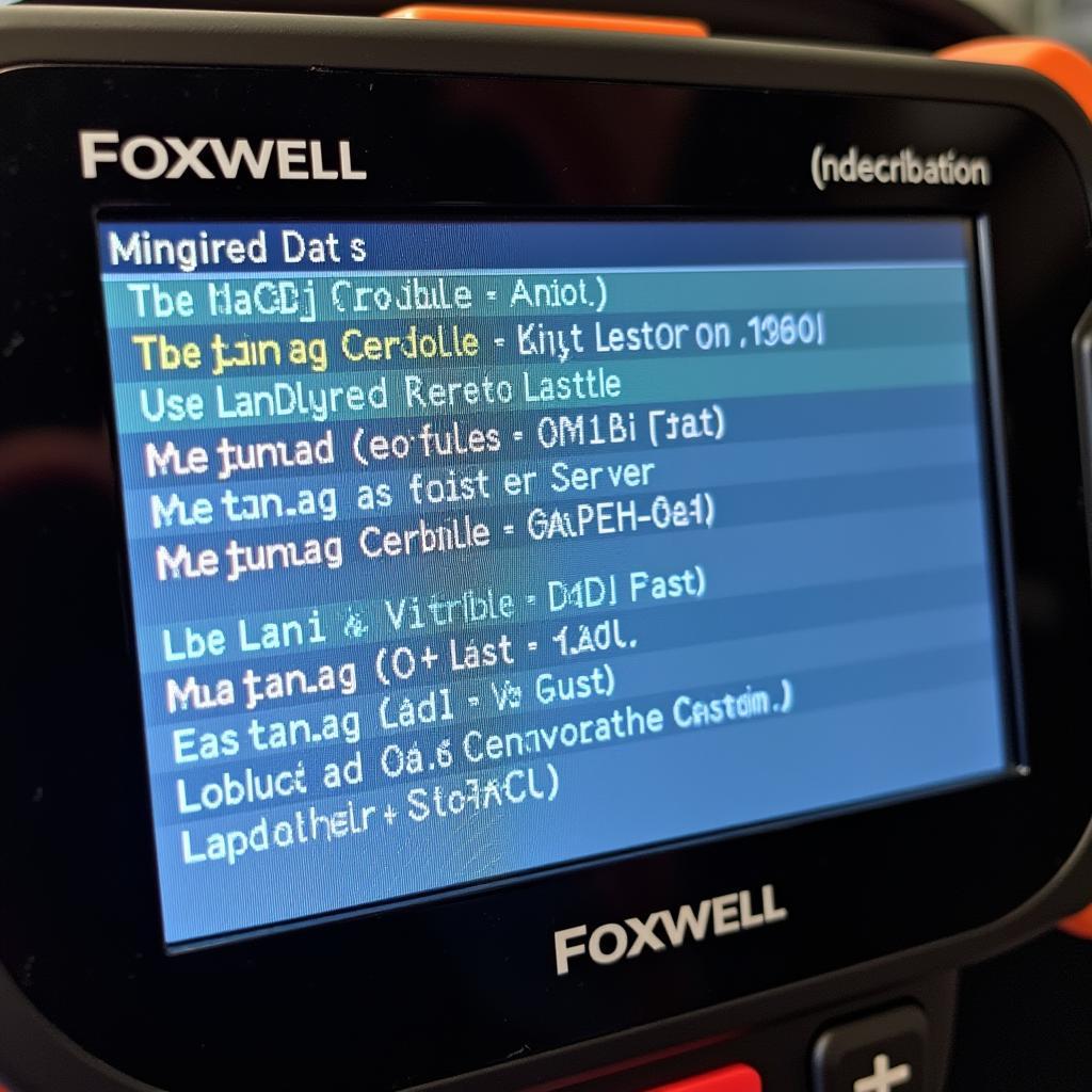 Foxwell OBD2 Scanner Displaying Diagnostic Codes