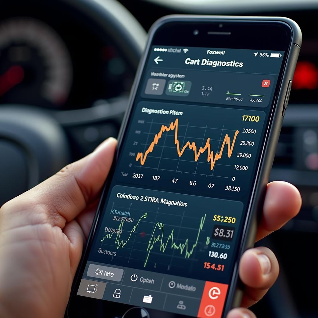 Foxwell OBD2 Scanner Displaying Diagnostic Data