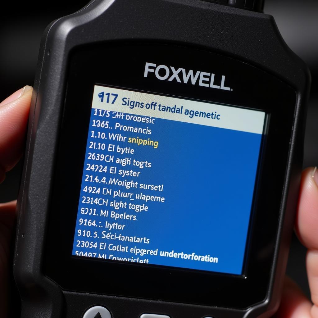 Foxwell Scanner Displaying Diagnostic Trouble Codes