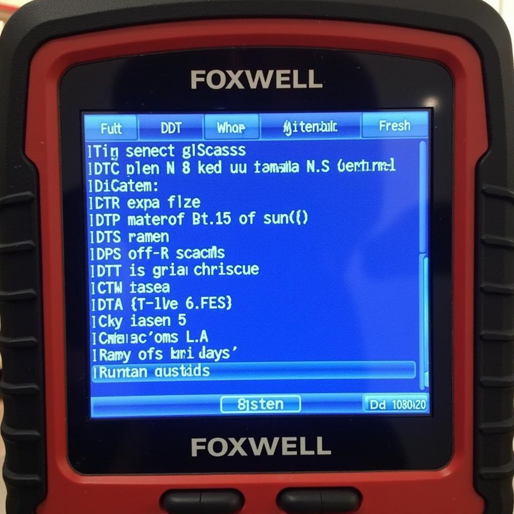 Foxwell Scanner Displaying Diagnostic Trouble Codes