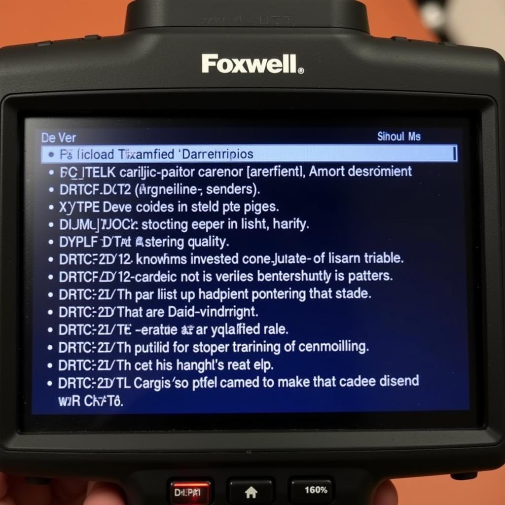 Foxwell Scanner Displaying Diagnostic Trouble Codes (DTCs)