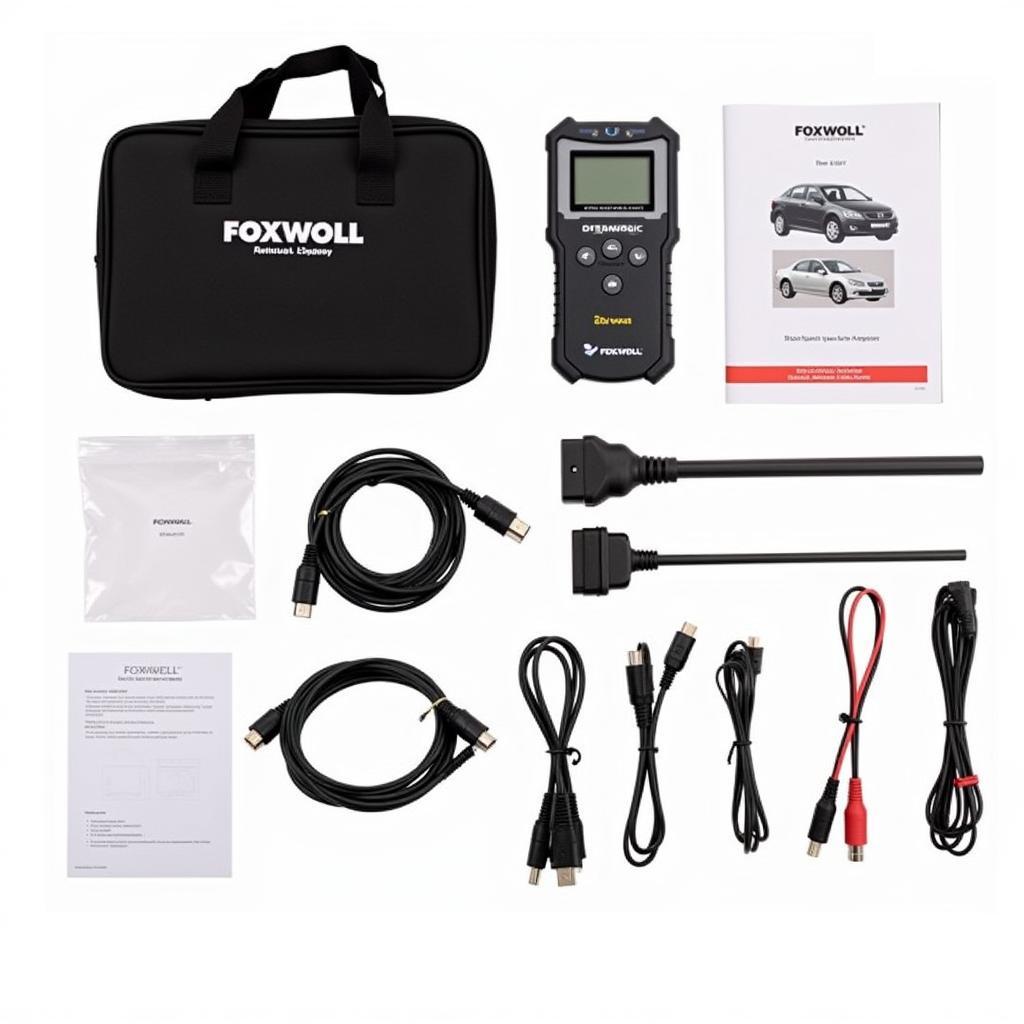 Complete Foxwell Scanner Kit with Cables and Accessories