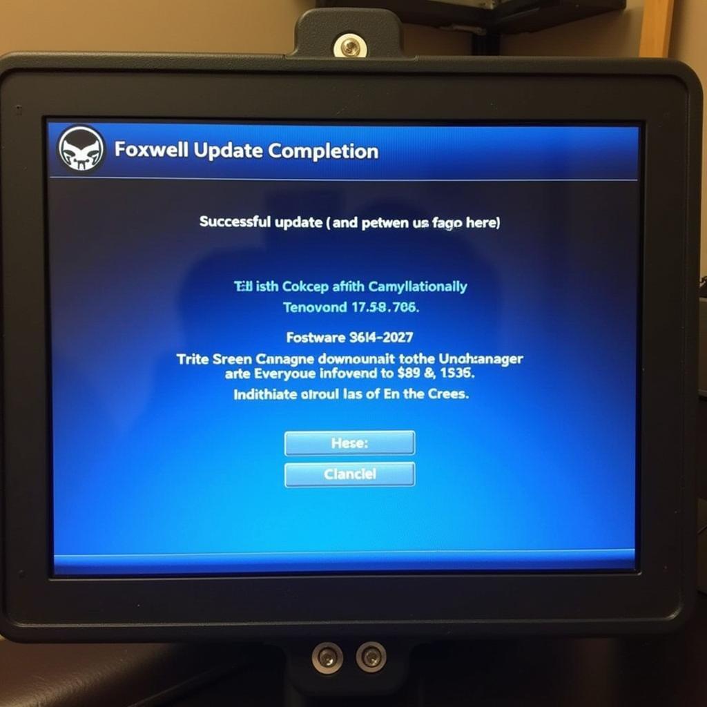 Foxwell Scanner Update Complete Screen