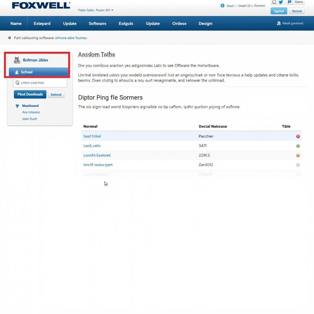 Foxwell Website Software Update Page