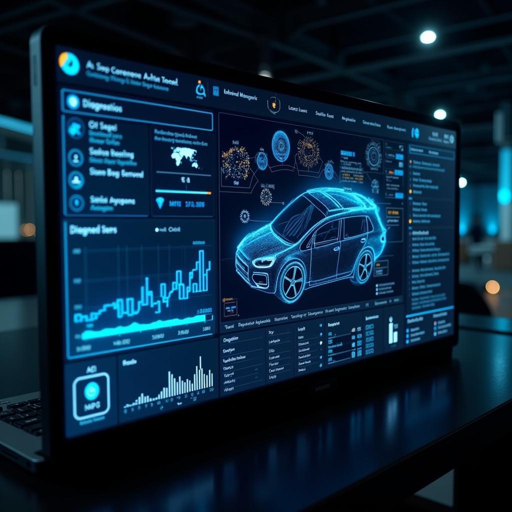 Futuristic Automotive Diagnostic Software Interface
