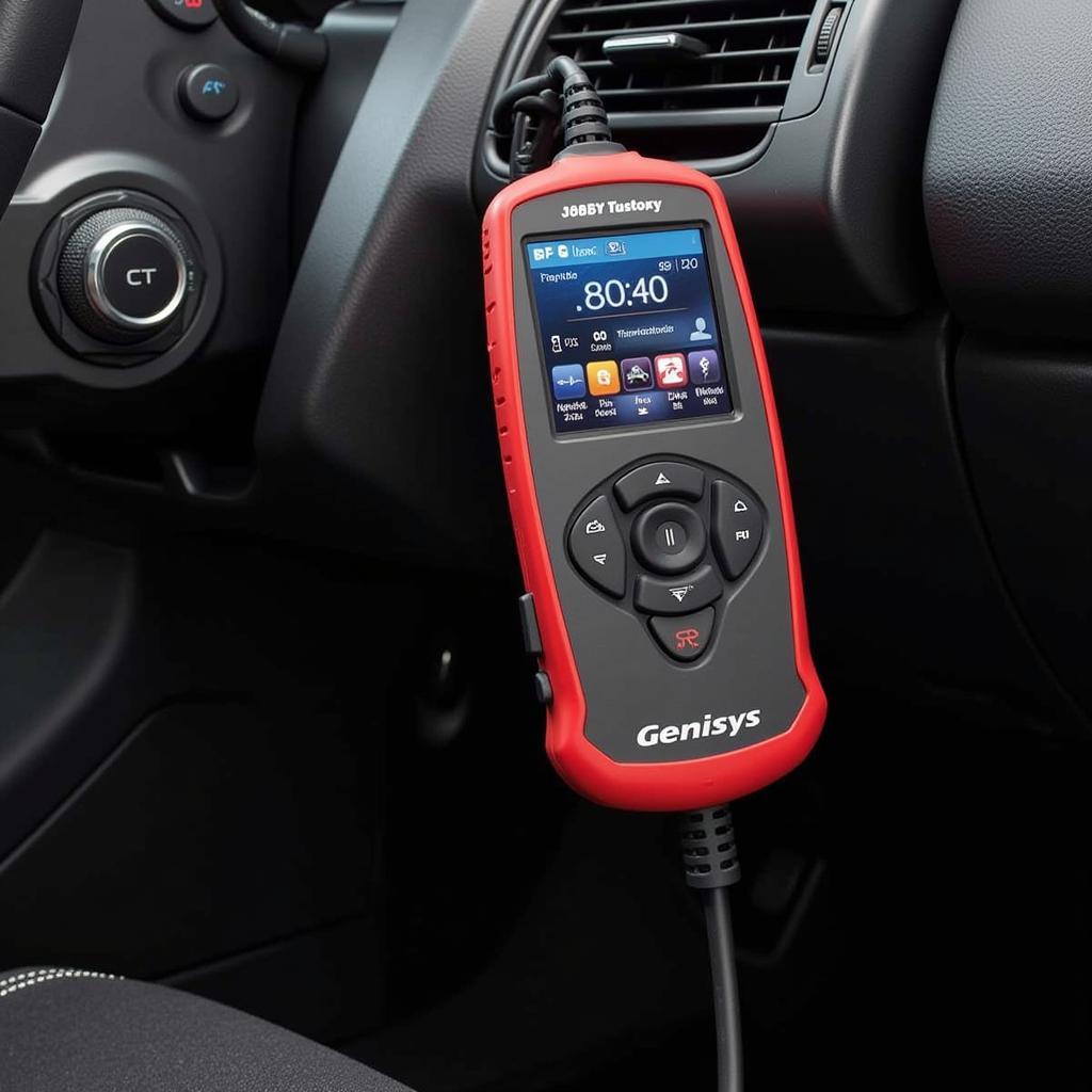 Genisys Touch Scan Tool Connected to Car OBD Port