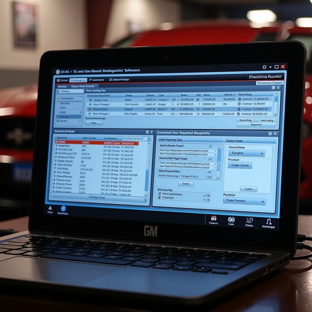GM Diagnostic Software Interface on a Laptop