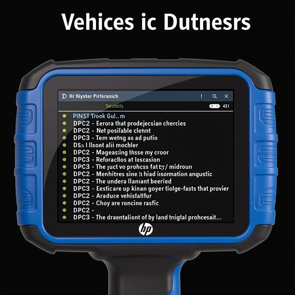 HP Diagnostic Tool Displaying DTC Codes